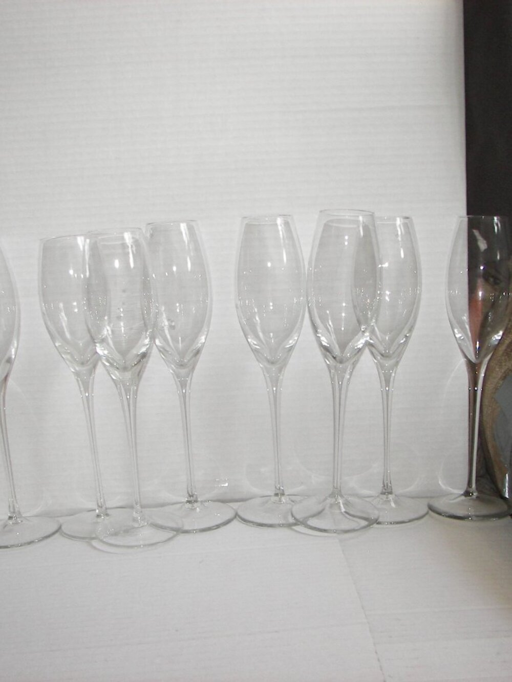 Set of 8 long stemmed wine glasses  10 1/4" high